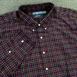 Ralph Lauren Shirt 3XLT Classic Fit OCBD Oxford Button Down Plaid Pony NWT